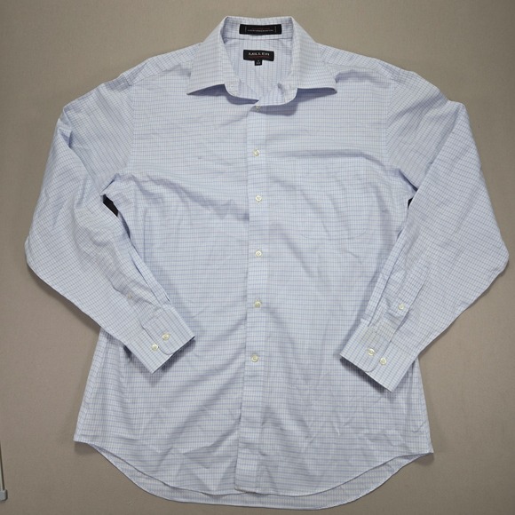 Miller Performance Other - Miller Performance Mens Dress Shirt Size 16 34/35 Blue Checkered Long Sleeve
